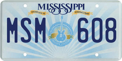 MS license plate MSM608
