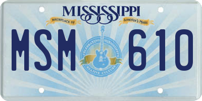 MS license plate MSM610