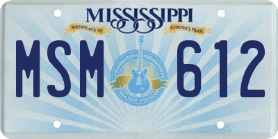 MS license plate MSM612