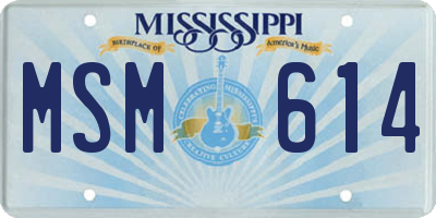 MS license plate MSM614