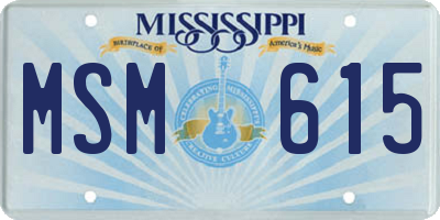 MS license plate MSM615