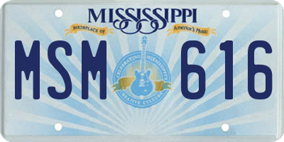 MS license plate MSM616