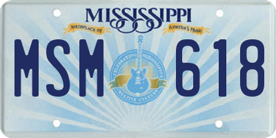 MS license plate MSM618
