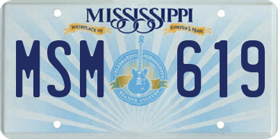 MS license plate MSM619