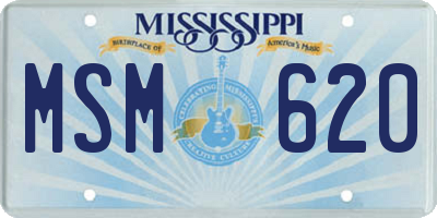 MS license plate MSM620