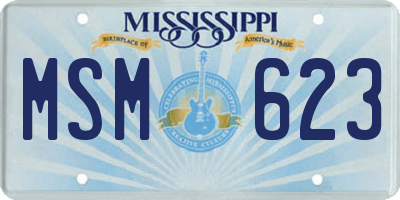 MS license plate MSM623