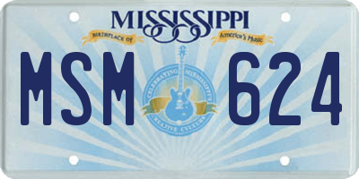 MS license plate MSM624