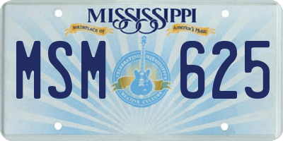 MS license plate MSM625
