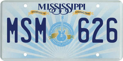 MS license plate MSM626
