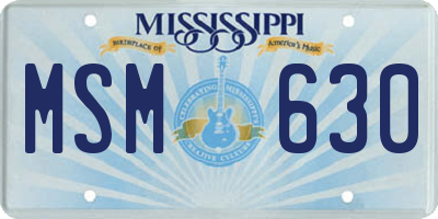 MS license plate MSM630