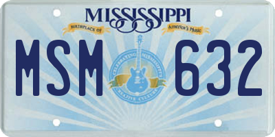 MS license plate MSM632
