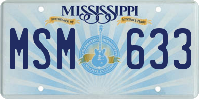MS license plate MSM633