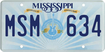 MS license plate MSM634