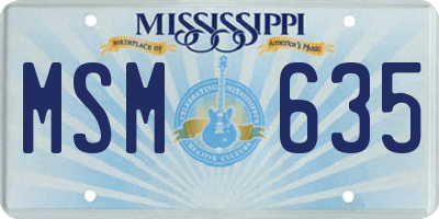 MS license plate MSM635