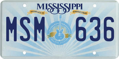 MS license plate MSM636