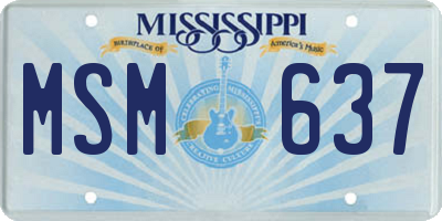 MS license plate MSM637
