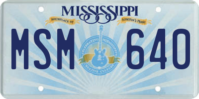 MS license plate MSM640