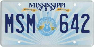 MS license plate MSM642