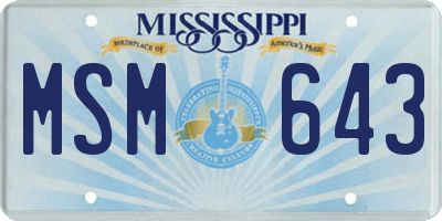 MS license plate MSM643