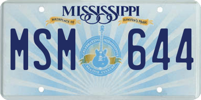 MS license plate MSM644