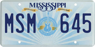 MS license plate MSM645