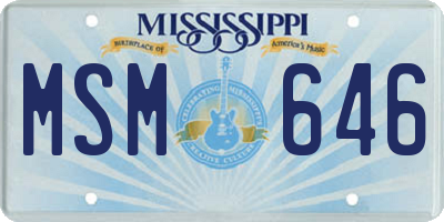 MS license plate MSM646