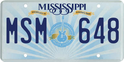 MS license plate MSM648