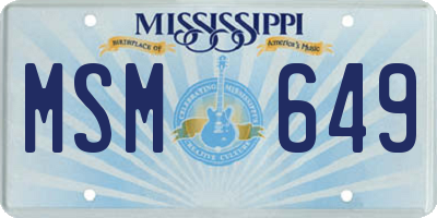 MS license plate MSM649