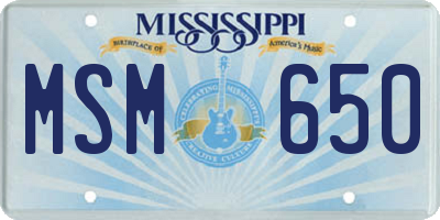 MS license plate MSM650
