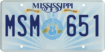 MS license plate MSM651