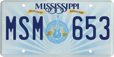 MS license plate MSM653