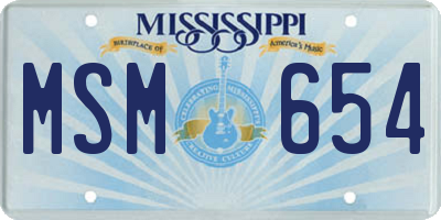 MS license plate MSM654