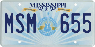 MS license plate MSM655