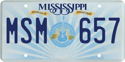 MS license plate MSM657