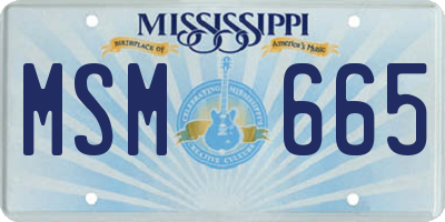 MS license plate MSM665