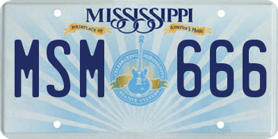 MS license plate MSM666