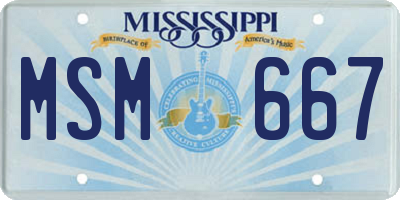 MS license plate MSM667