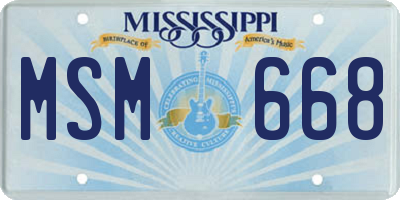 MS license plate MSM668