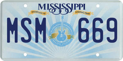 MS license plate MSM669