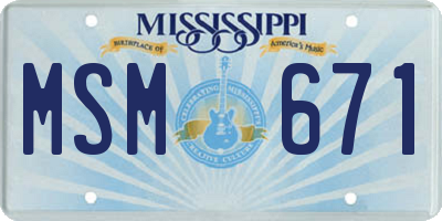 MS license plate MSM671