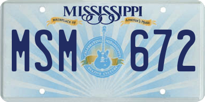 MS license plate MSM672