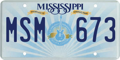MS license plate MSM673