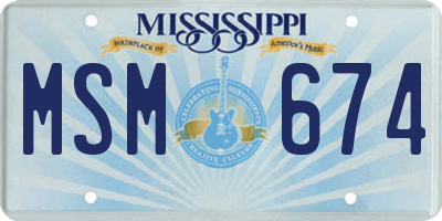MS license plate MSM674