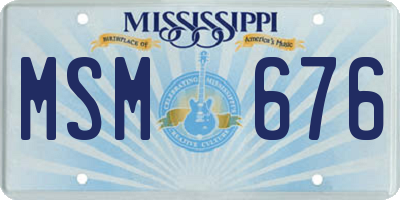 MS license plate MSM676