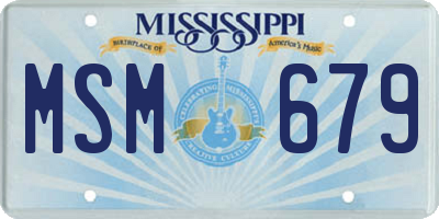MS license plate MSM679