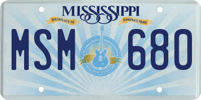 MS license plate MSM680