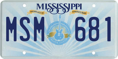 MS license plate MSM681