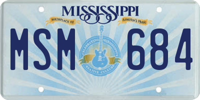 MS license plate MSM684