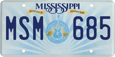 MS license plate MSM685