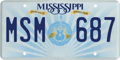 MS license plate MSM687